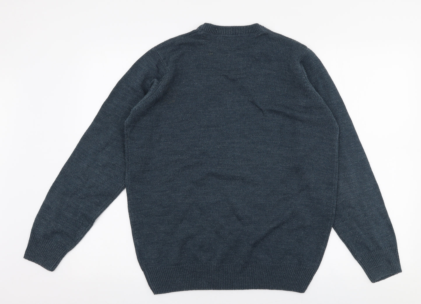 James Pringle Mens Blue Round Neck  Acrylic Pullover Jumper Size M