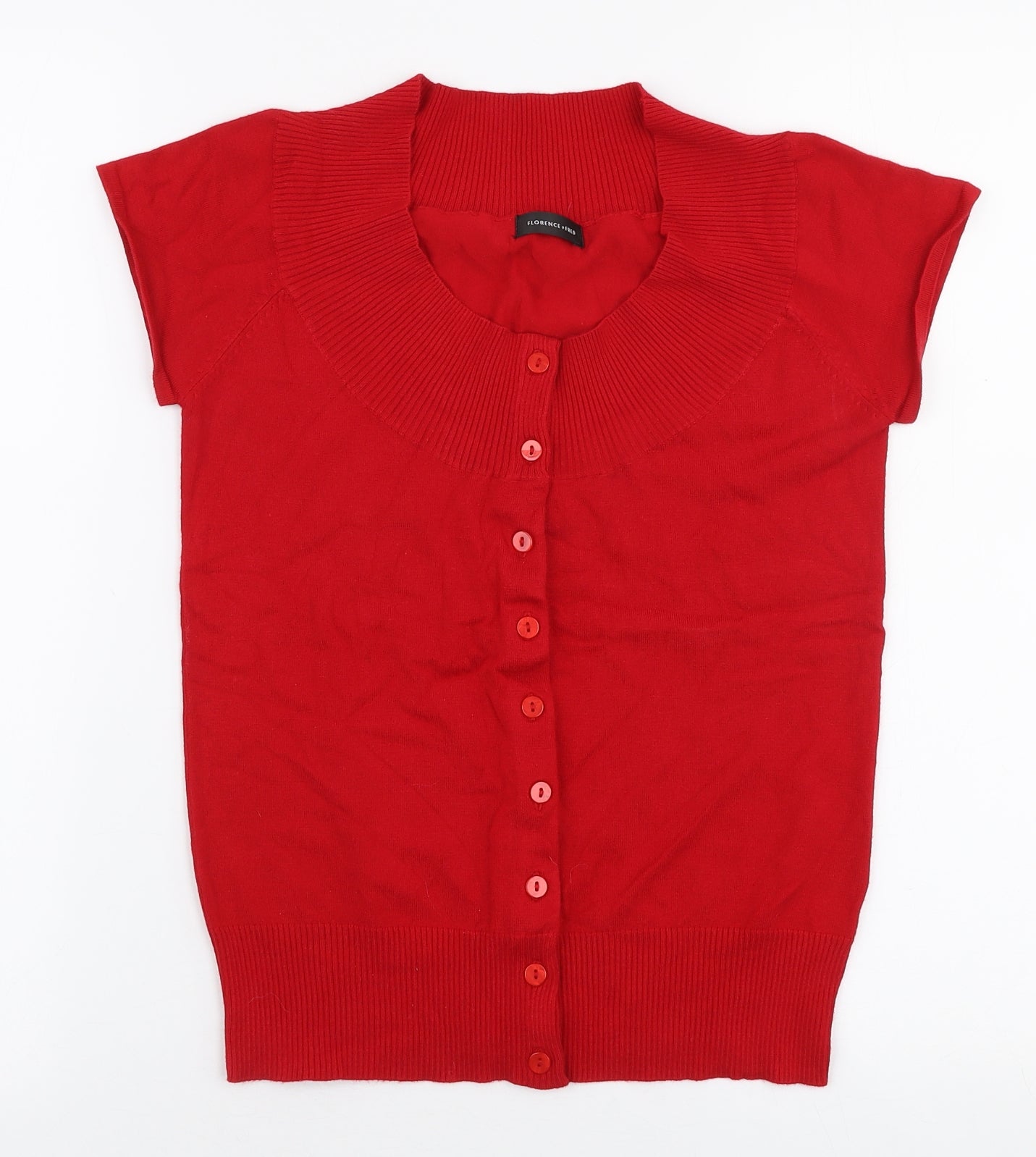 Florence & Fred Womens Red Round Neck  Viscose Cardigan Jumper Size 12