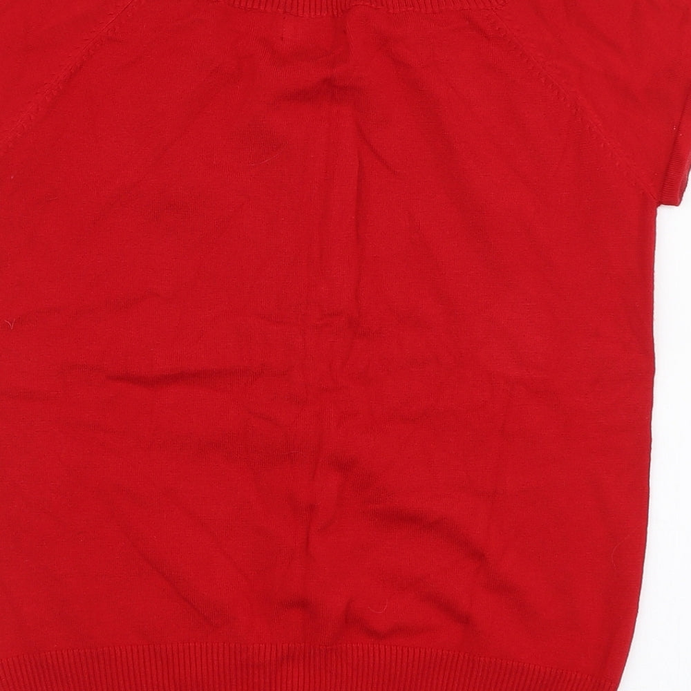 Florence & Fred Womens Red Round Neck  Viscose Cardigan Jumper Size 12