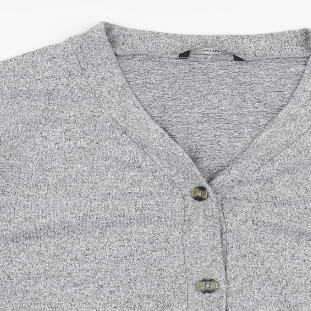 George Womens Grey V-Neck  Polyester Cardigan Jumper Size M