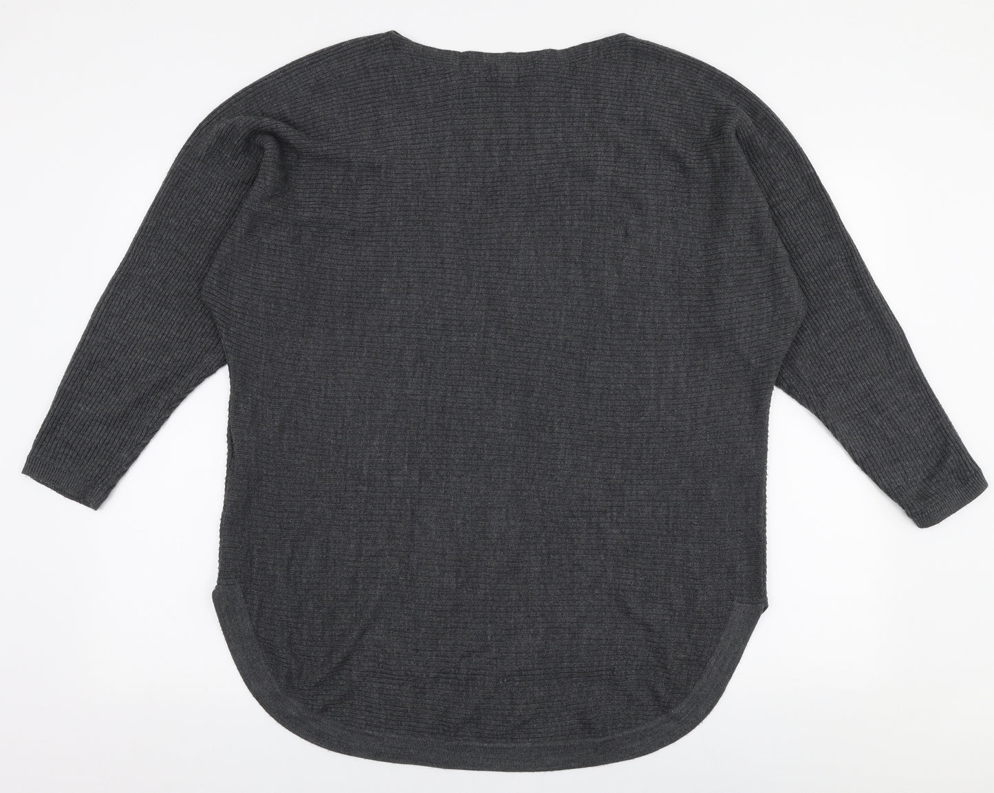Debenhams Womens Grey Boat Neck  Acrylic Pullover Jumper Size 16