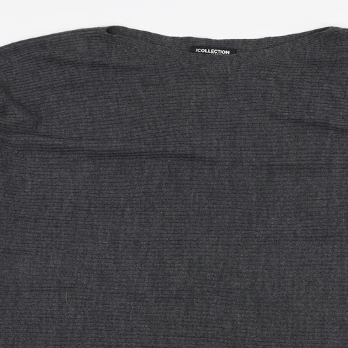 Debenhams Womens Grey Boat Neck  Acrylic Pullover Jumper Size 16