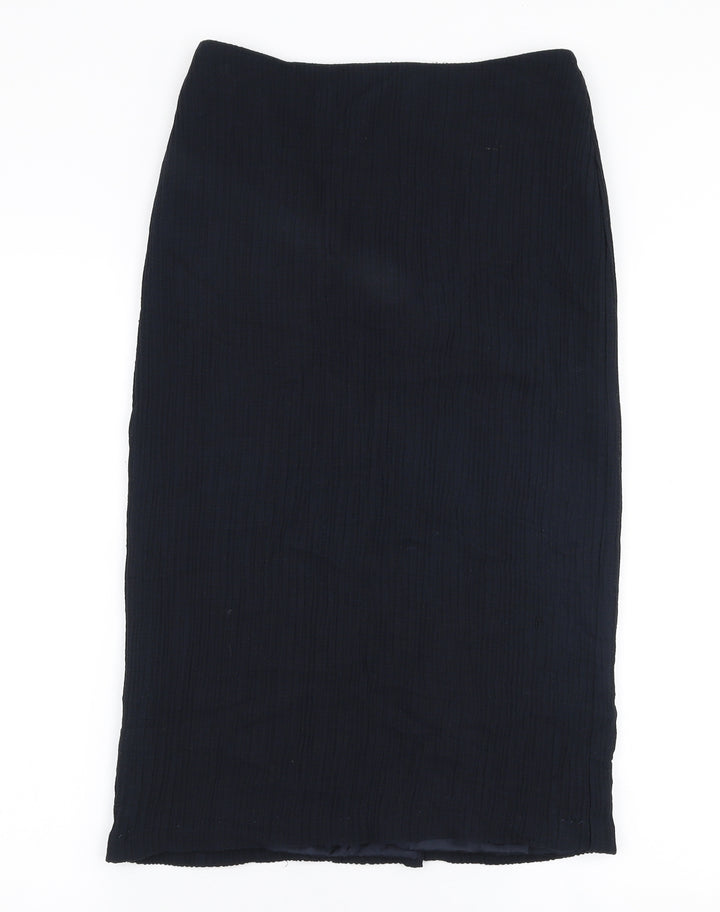 CARACTERE Womens Blue Viscose Straight & Pencil Skirt Size 10 Zip