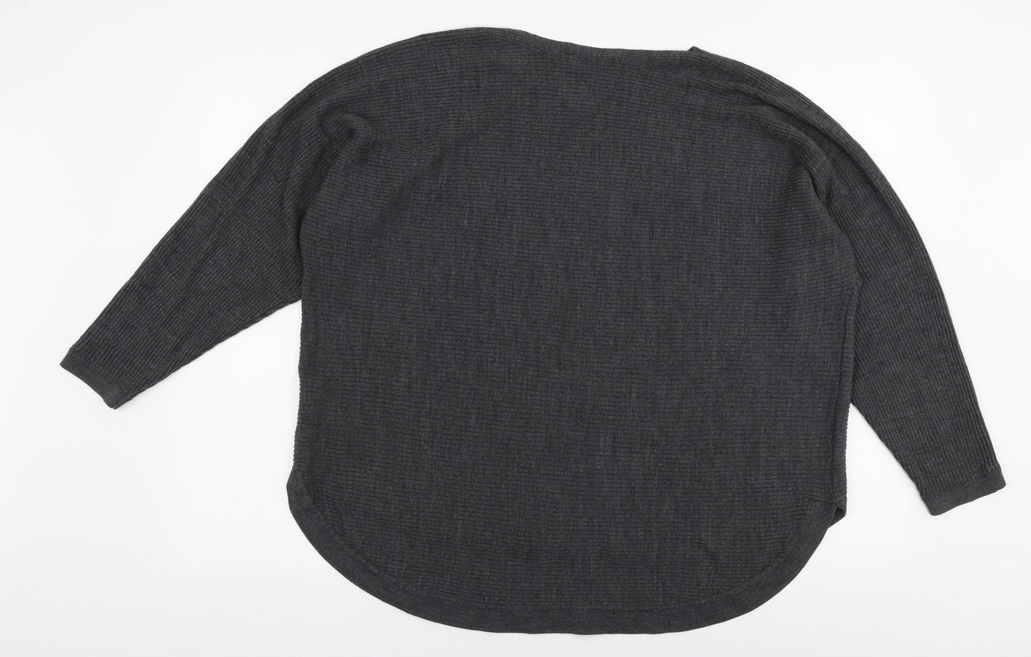 Principles Womens Grey Boat Neck  Acrylic Pullover Jumper Size 20