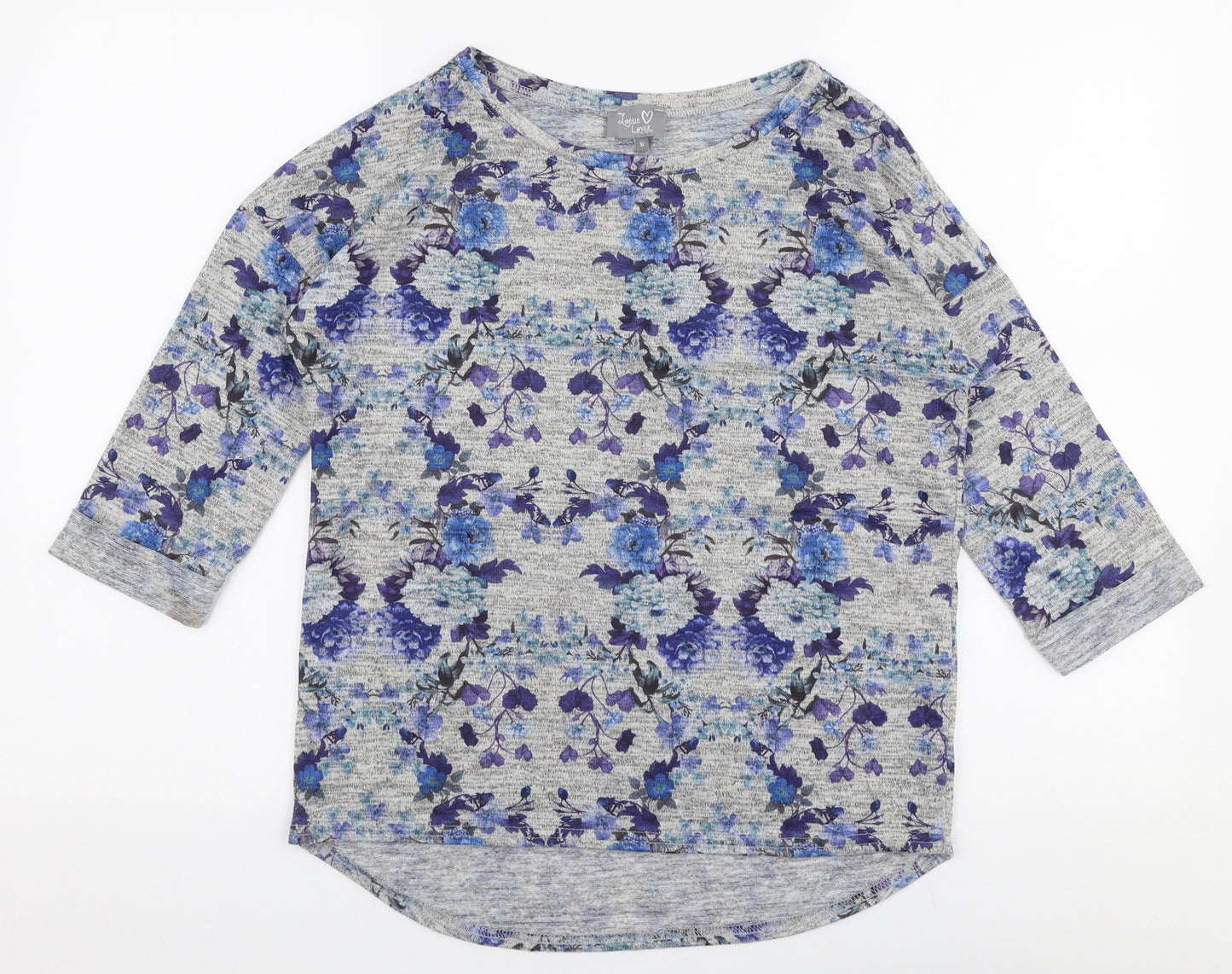 Lottie Loves Womens Multicoloured Round Neck Floral Polyester Pullover Jumper Size S