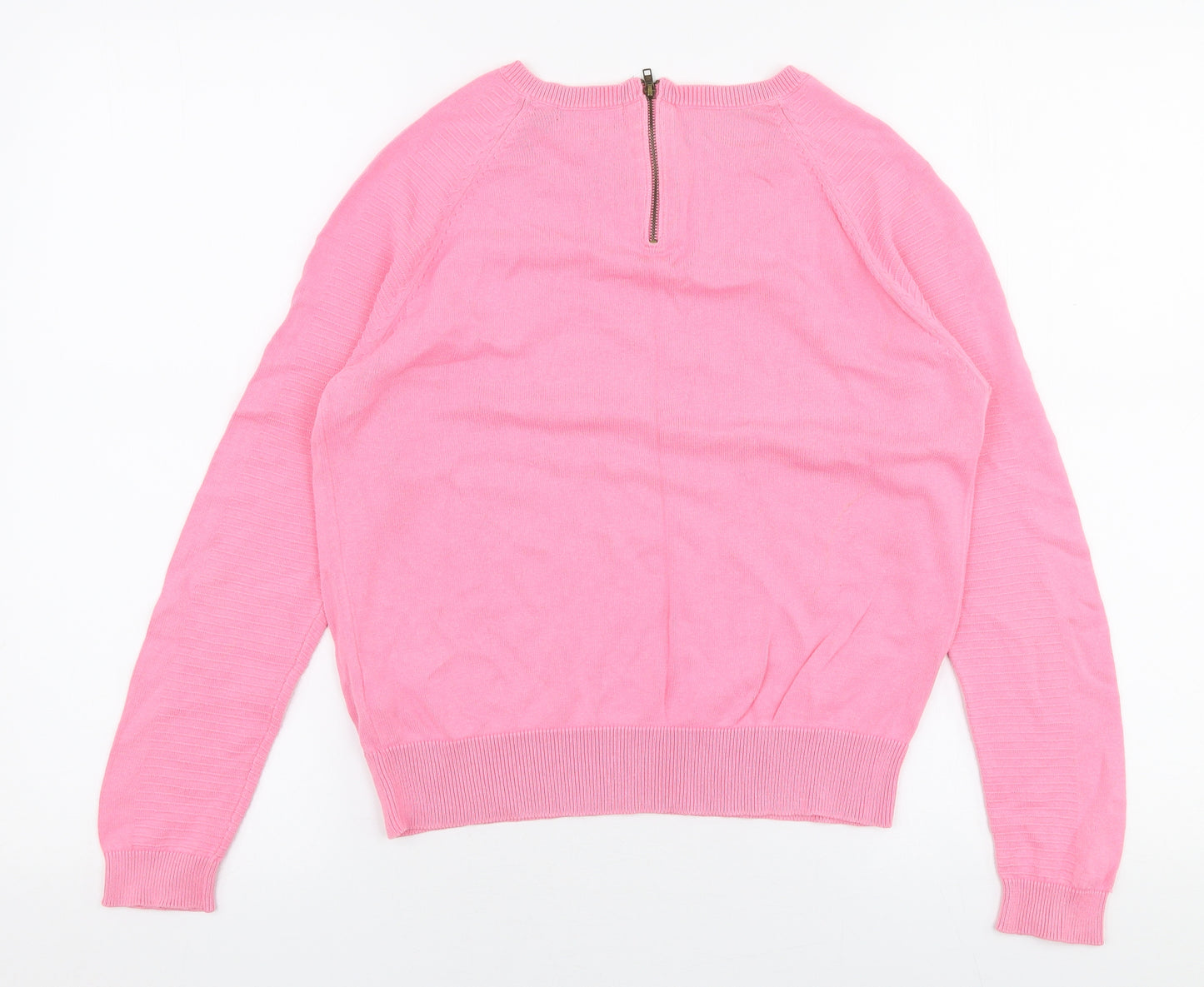 New Look Womens Pink Round Neck  Viscose Pullover Jumper Size 14