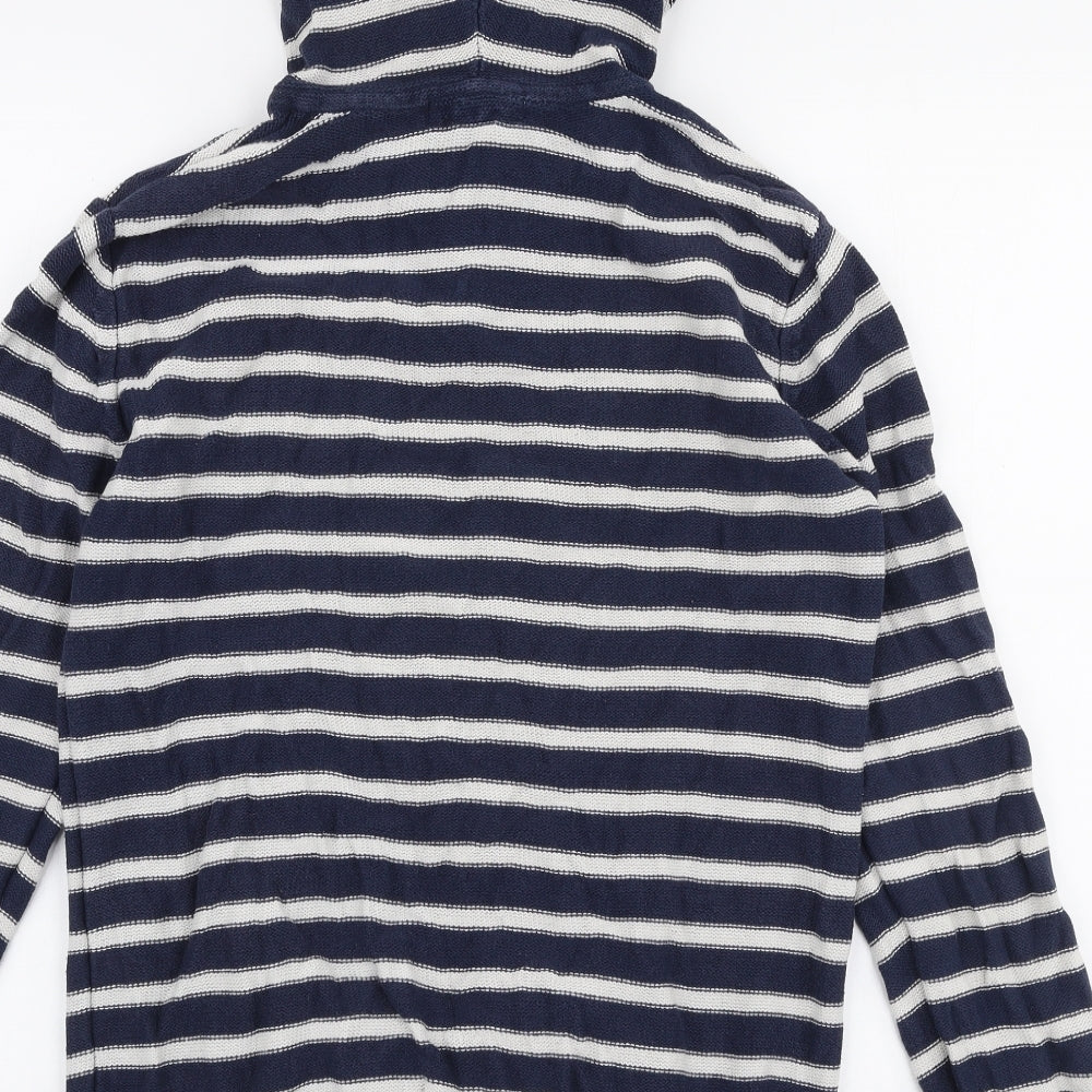 L.O.G.G Girls Blue Striped 100% Cotton Pullover Hoodie Size 14 Years  Pullover