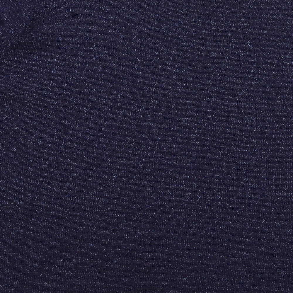 BM Womens Blue Round Neck  Acrylic Pullover Jumper Size XL