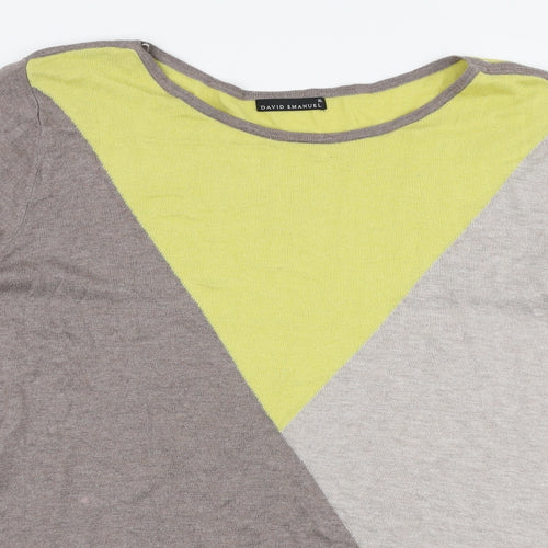 David Emanuel Womens Multicoloured Boat Neck  Viscose Pullover Jumper Size XL