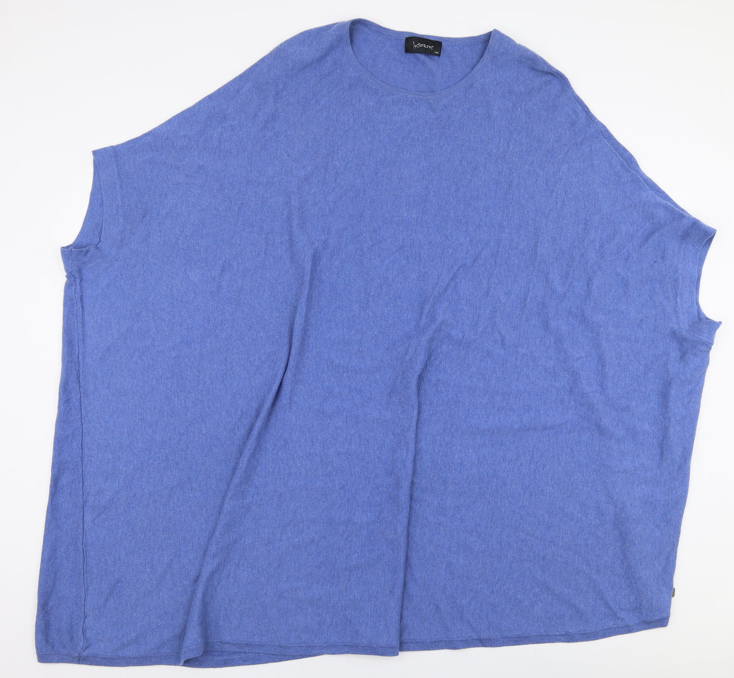 intown Womens Blue Round Neck  Cotton Pullover Jumper Size L