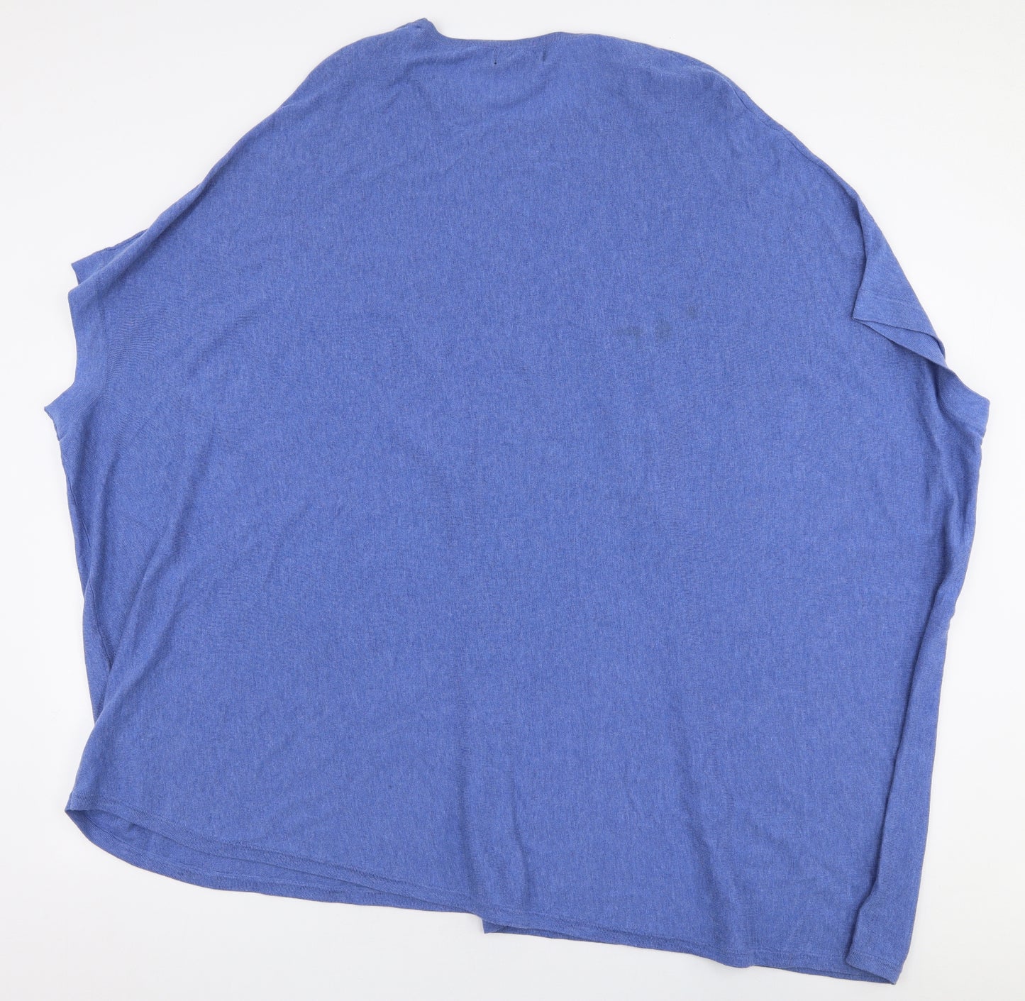 intown Womens Blue Round Neck  Cotton Pullover Jumper Size L