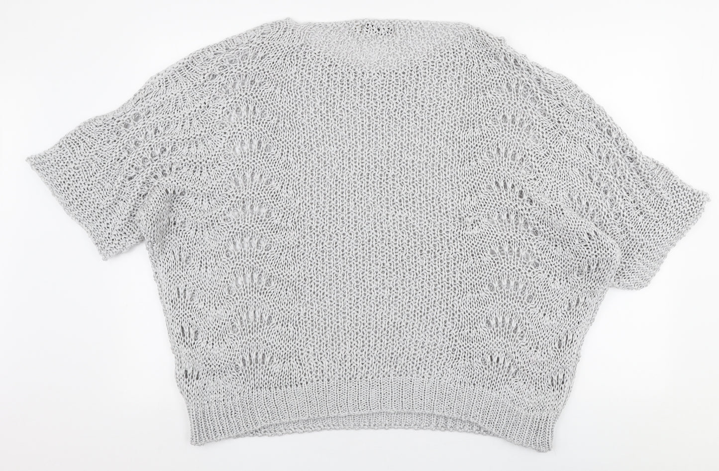 Nada Del Riccio Womens Grey Boat Neck  Acrylic Pullover Jumper Size XL