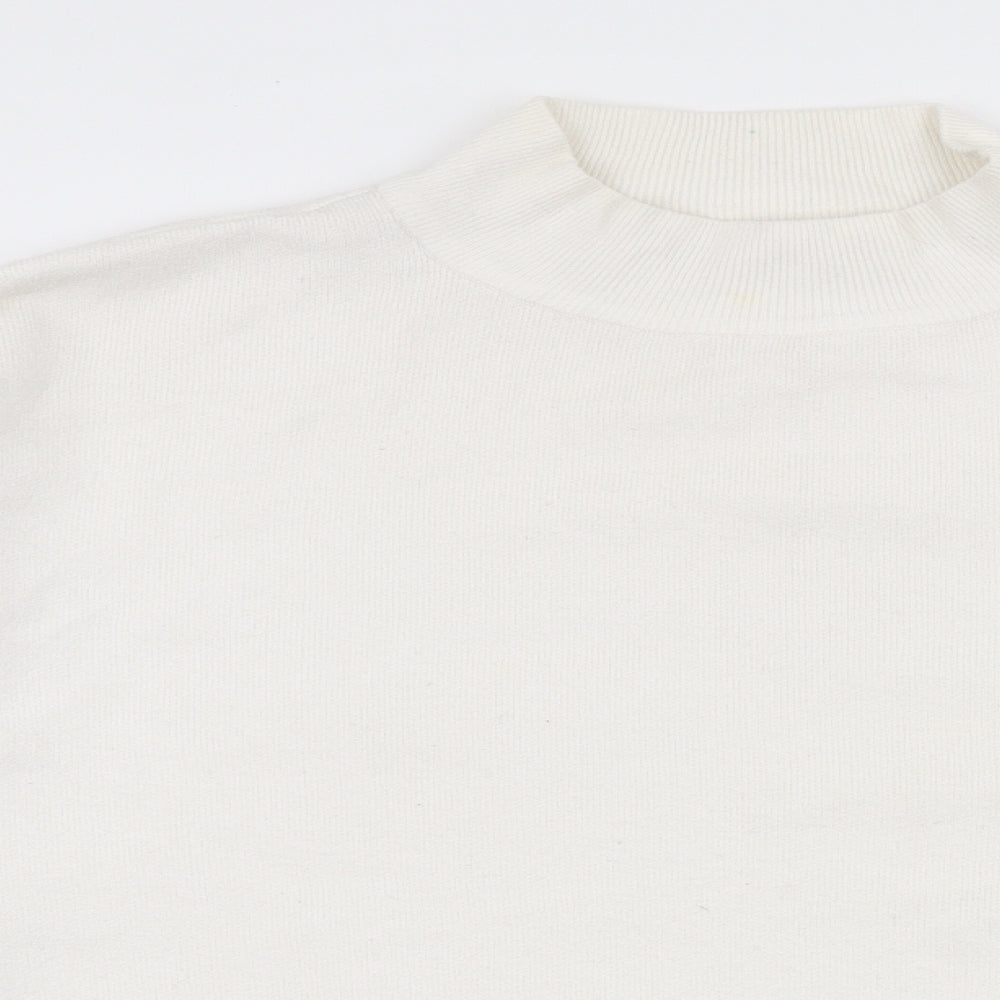 Primark Womens White High Neck  Viscose Pullover Jumper Size XL