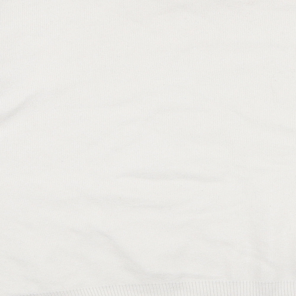 Primark Womens White High Neck  Viscose Pullover Jumper Size XL