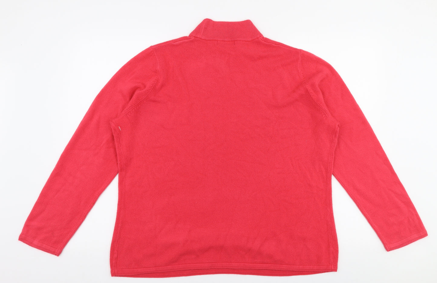 BM Womens Pink High Neck  Acrylic Pullover Jumper Size L