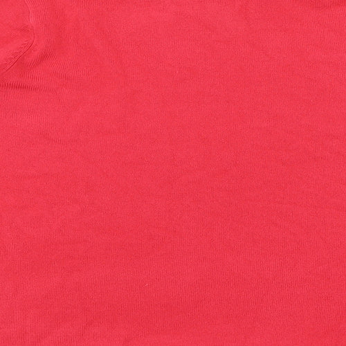 BM Womens Pink High Neck  Acrylic Pullover Jumper Size L