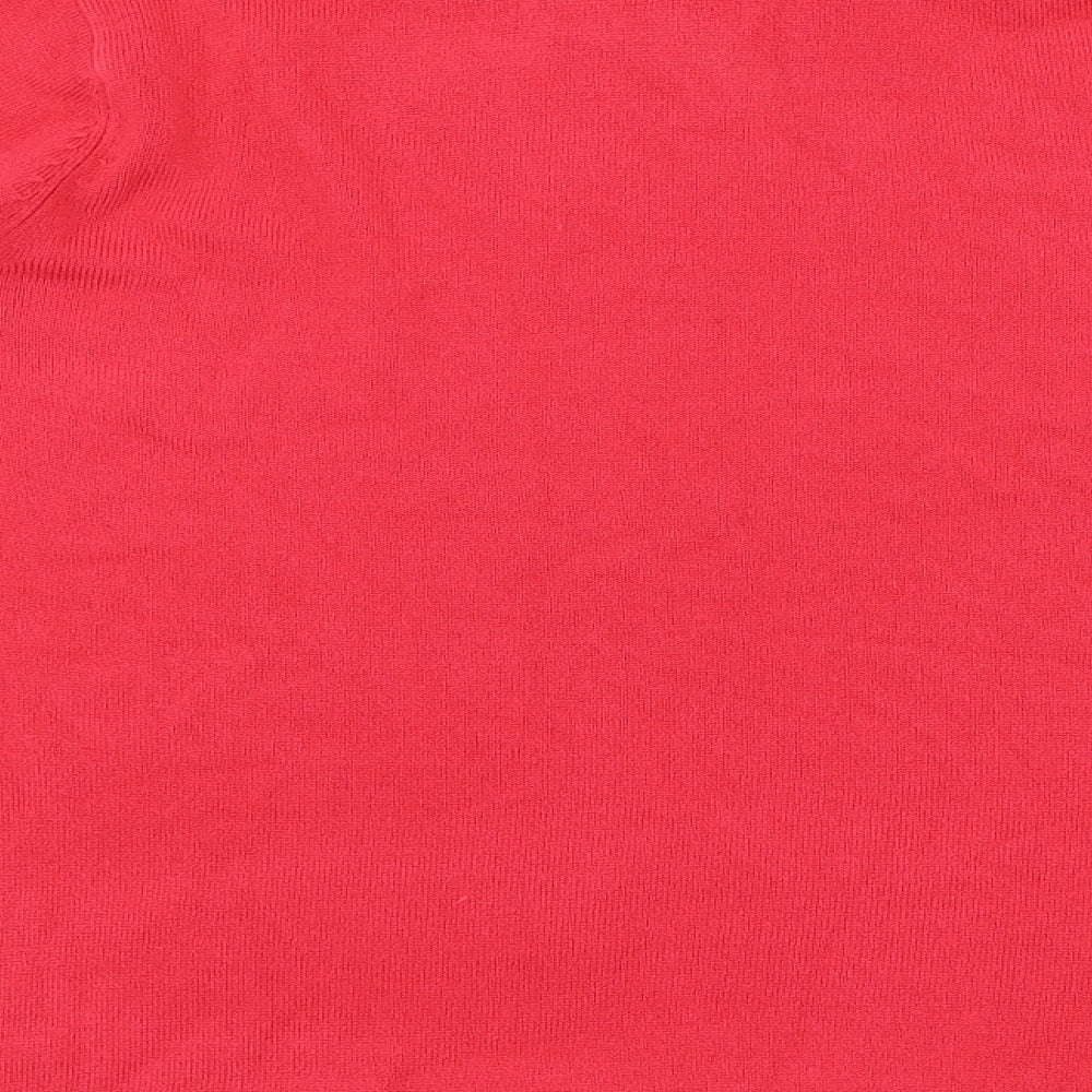 BM Womens Pink High Neck  Acrylic Pullover Jumper Size L