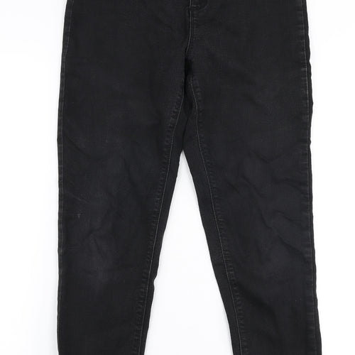 Dorothy Perkins Womens Black  Cotton Skinny Jeans Size 12 L27 in Slim Zip