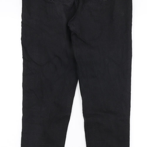 Dorothy Perkins Womens Black  Cotton Skinny Jeans Size 12 L27 in Slim Zip