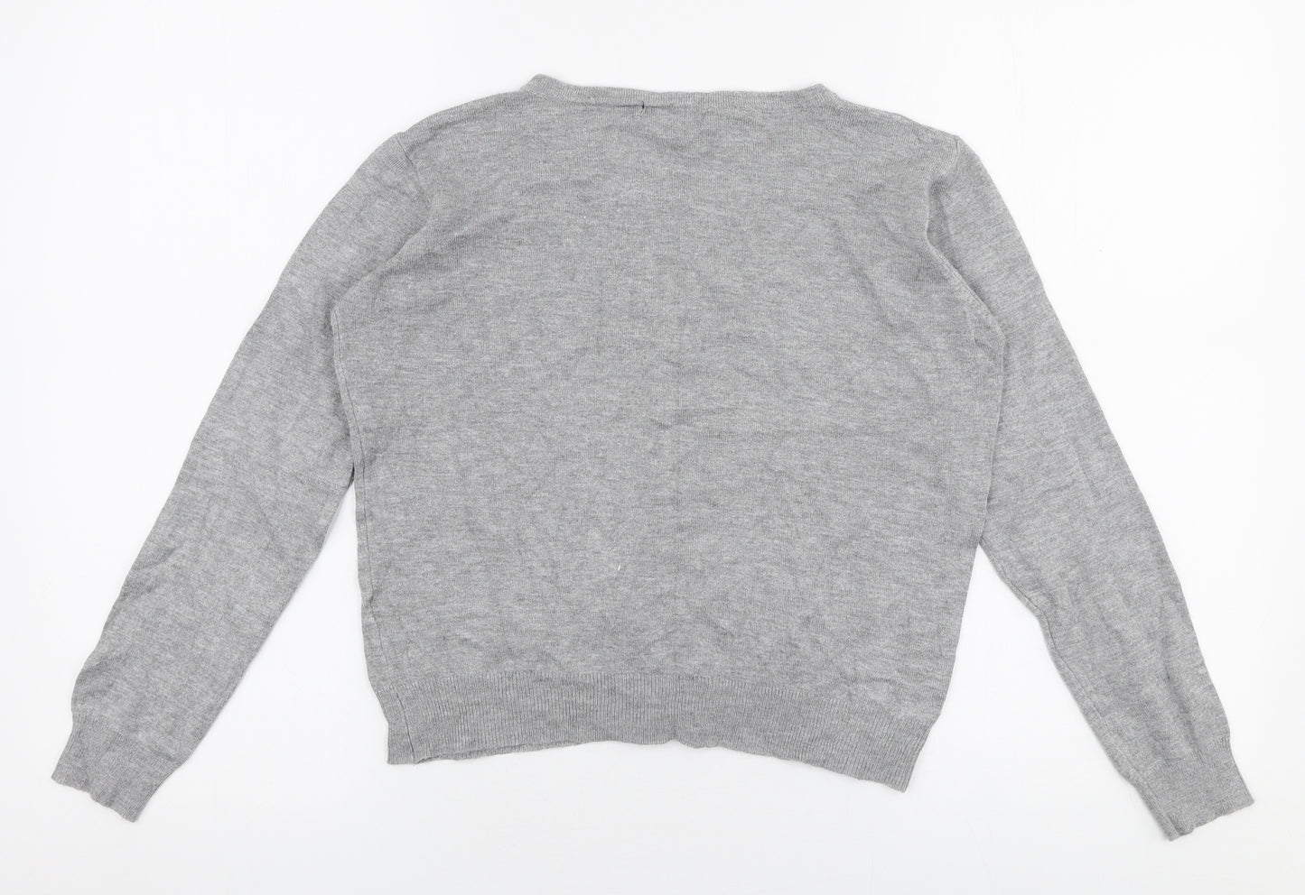 Atmosphere Womens Grey Round Neck  Polyester Cardigan Jumper Size 12