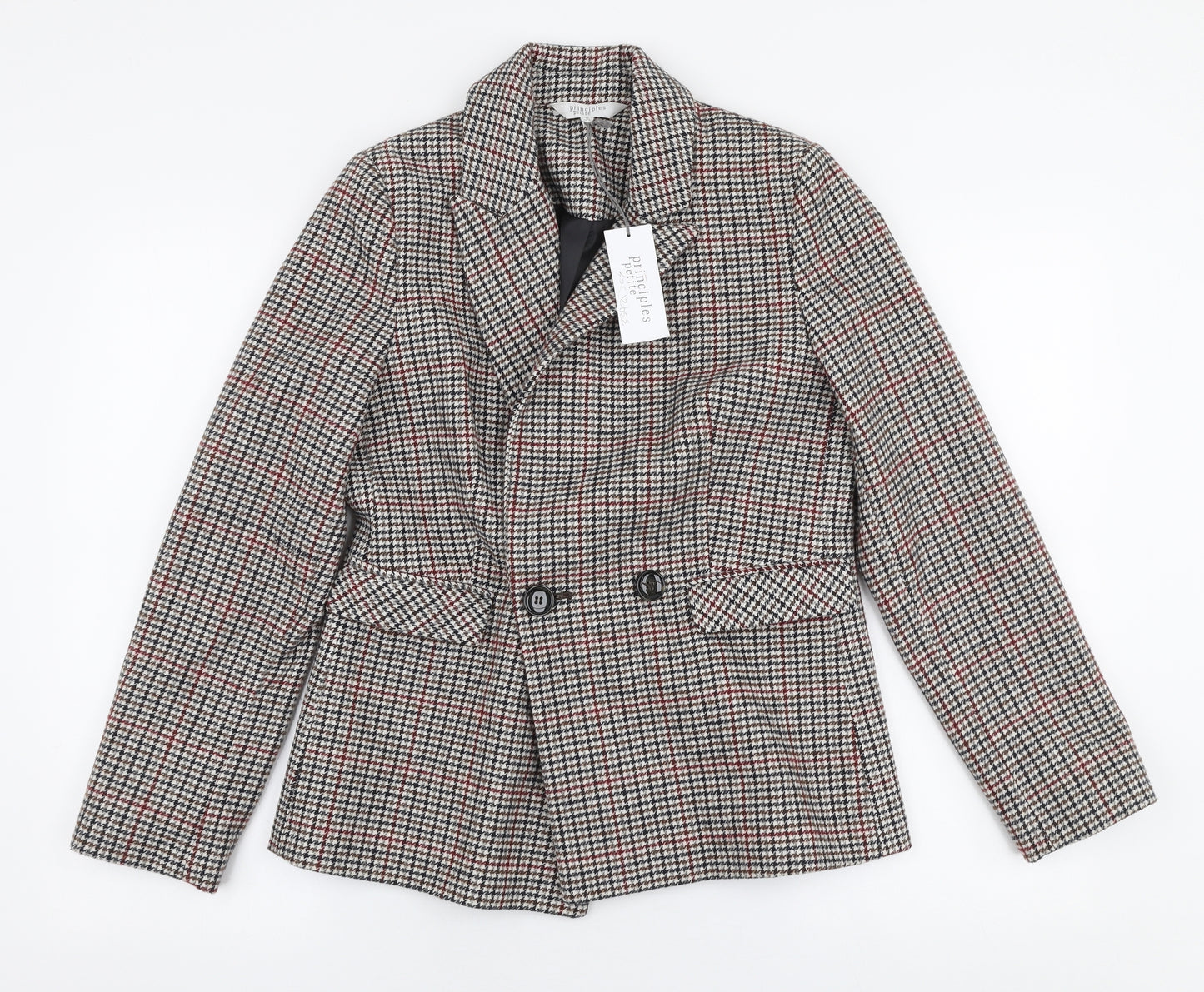 Marks and Spencer Womens Multicoloured Plaid  Jacket Blazer Size 10  Button