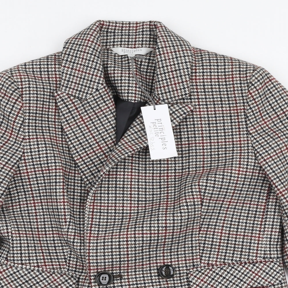 Marks and Spencer Womens Multicoloured Plaid  Jacket Blazer Size 10  Button