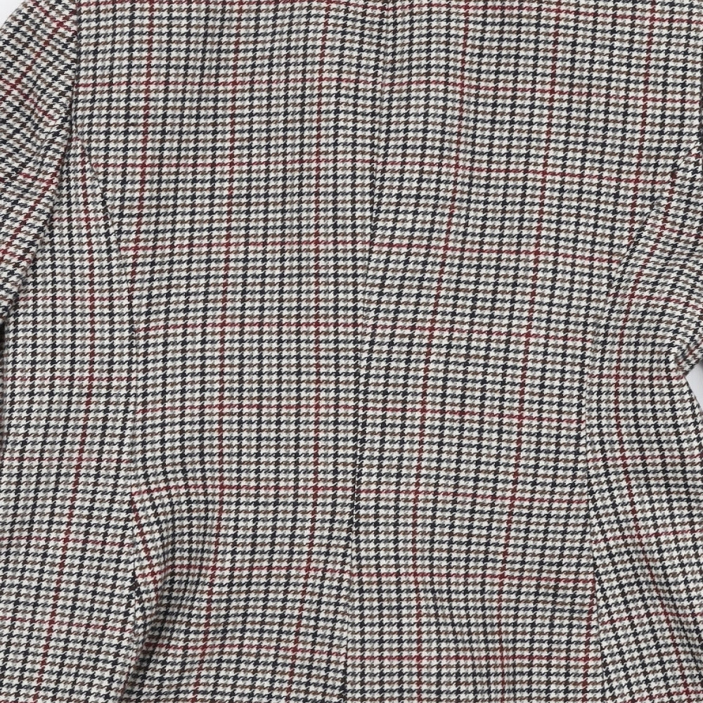 Marks and Spencer Womens Multicoloured Plaid  Jacket Blazer Size 10  Button