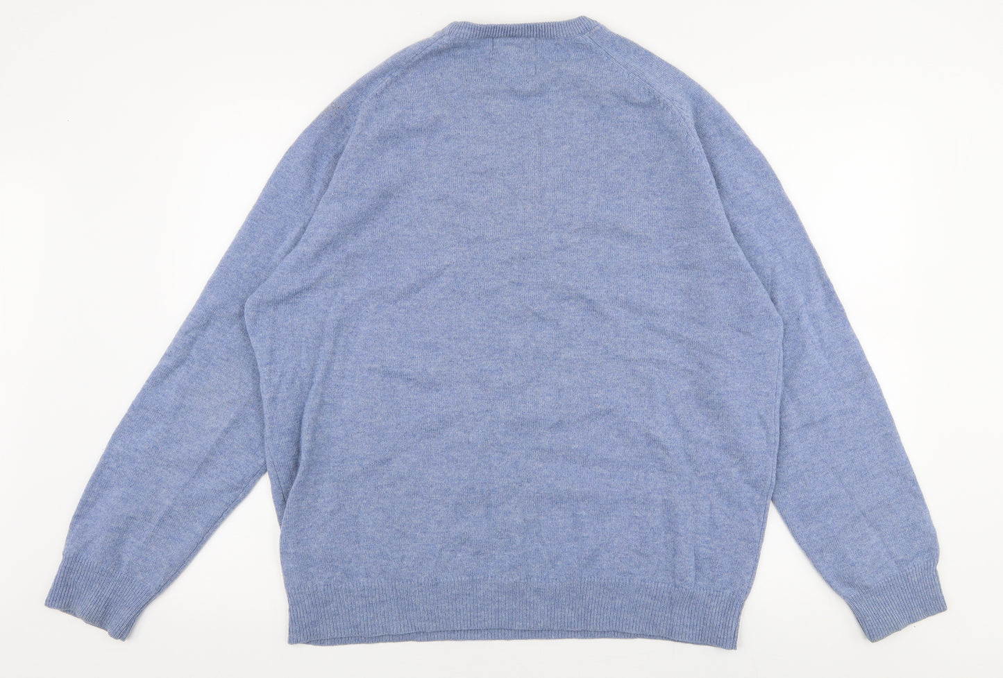 Blue Harbour Mens Blue Round Neck  Wool Pullover Jumper Size XL