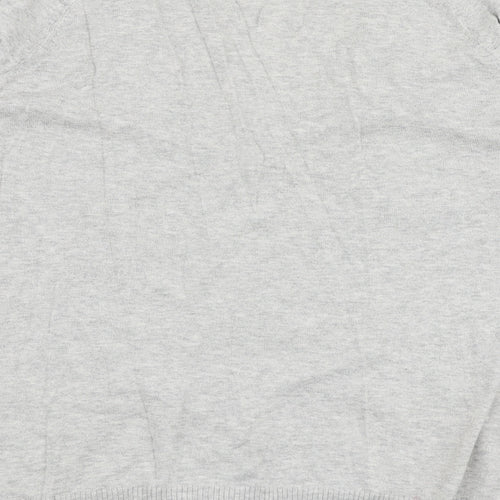 Saviour Womens Grey V-Neck  100% Cotton Cardigan Jumper Size 14