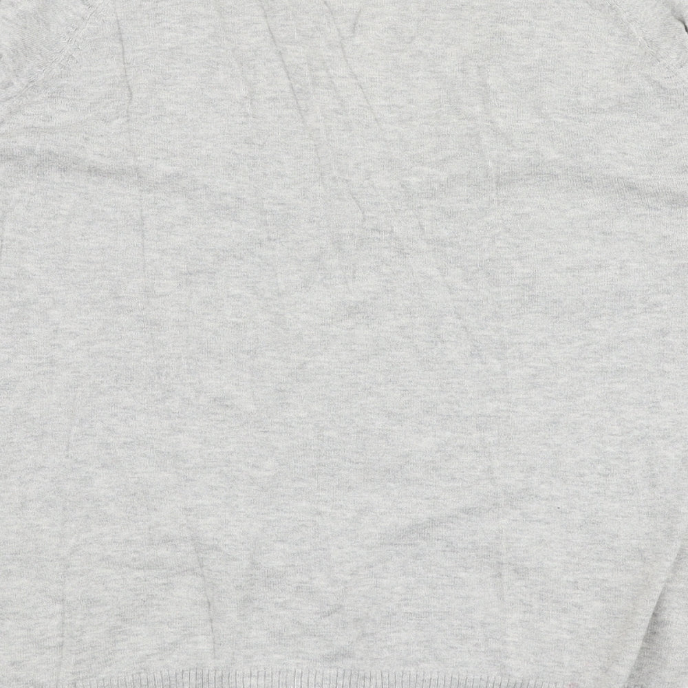 Saviour Womens Grey V-Neck  100% Cotton Cardigan Jumper Size 14