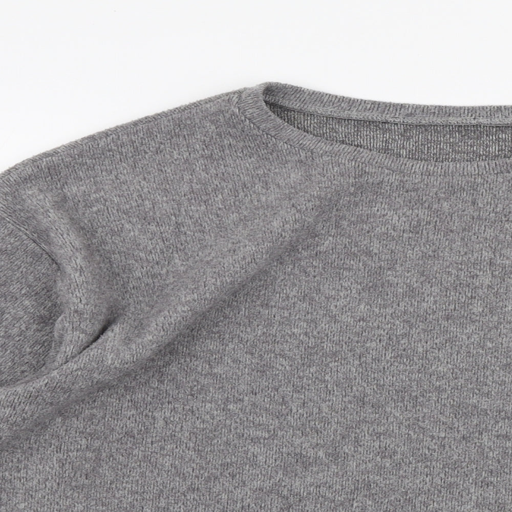 New Look Womens Grey Round Neck  Polyester Pullover Jumper Size M