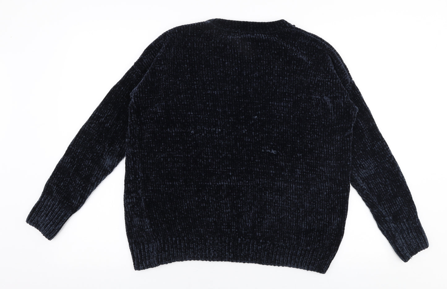 Primark Womens Blue Round Neck  Polyester Pullover Jumper Size XS