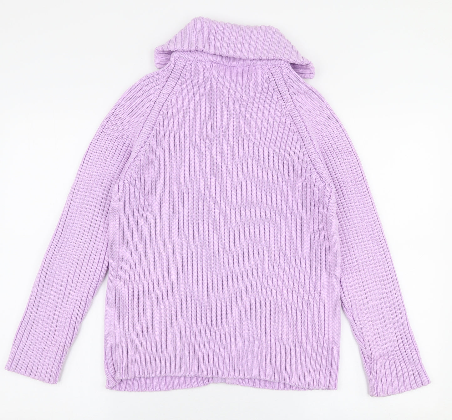 BHS Womens Purple Collared  Cotton Full Zip Jumper Size 14
