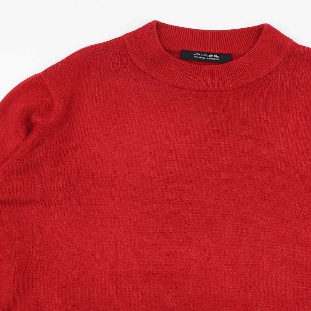 originals Womens Red Round Neck  Acrylic Pullover Jumper Size 18