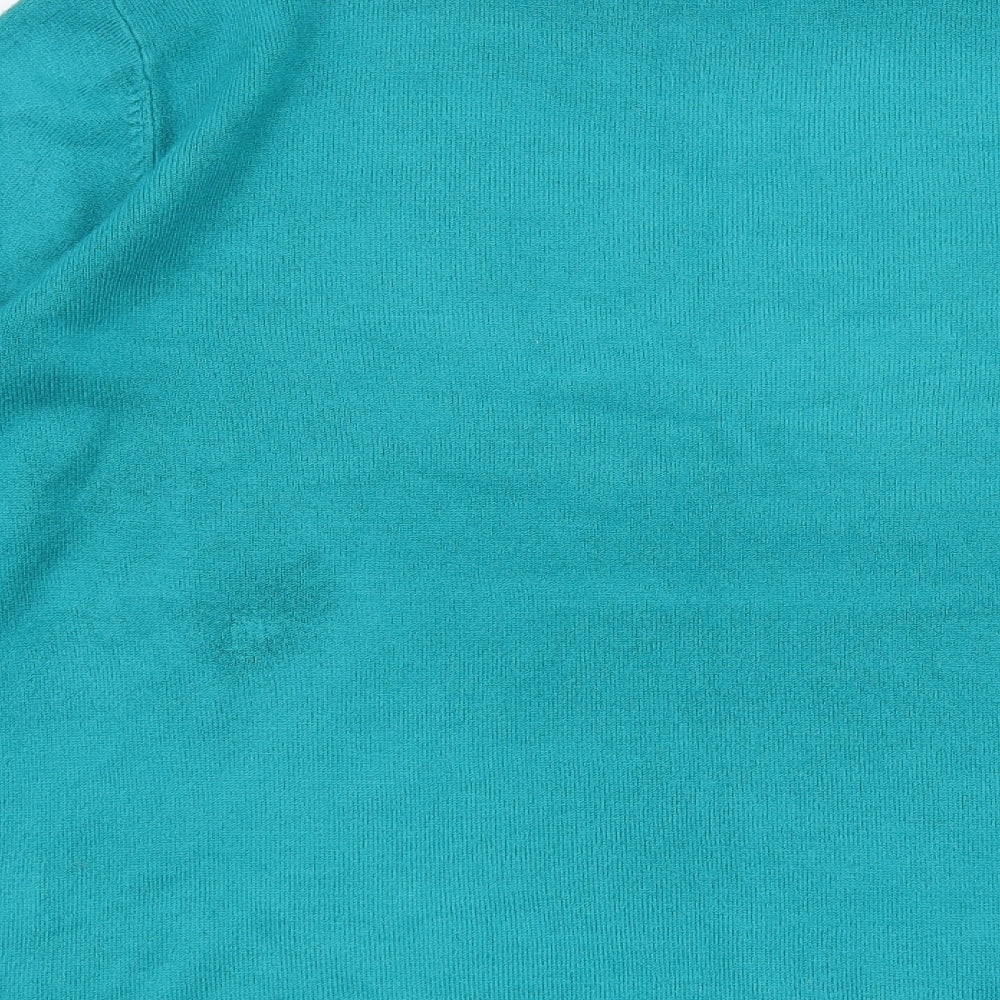 BM Womens Blue High Neck  Acrylic Pullover Jumper Size L