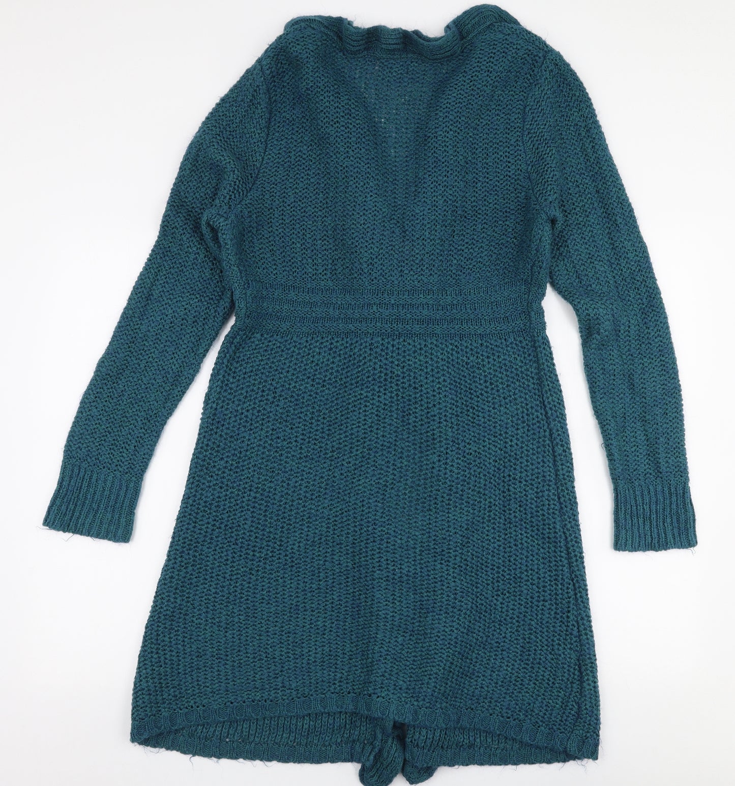 Soon Womens Blue V-Neck  Polyester Cardigan Jumper Size 14