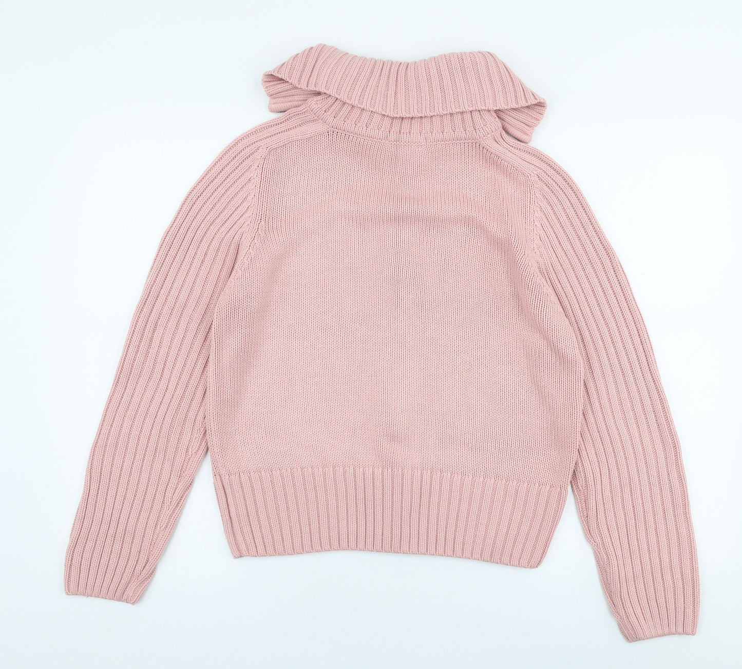 Marks and Spencer Womens Pink Collared  Acrylic Full Zip Jumper Size 14