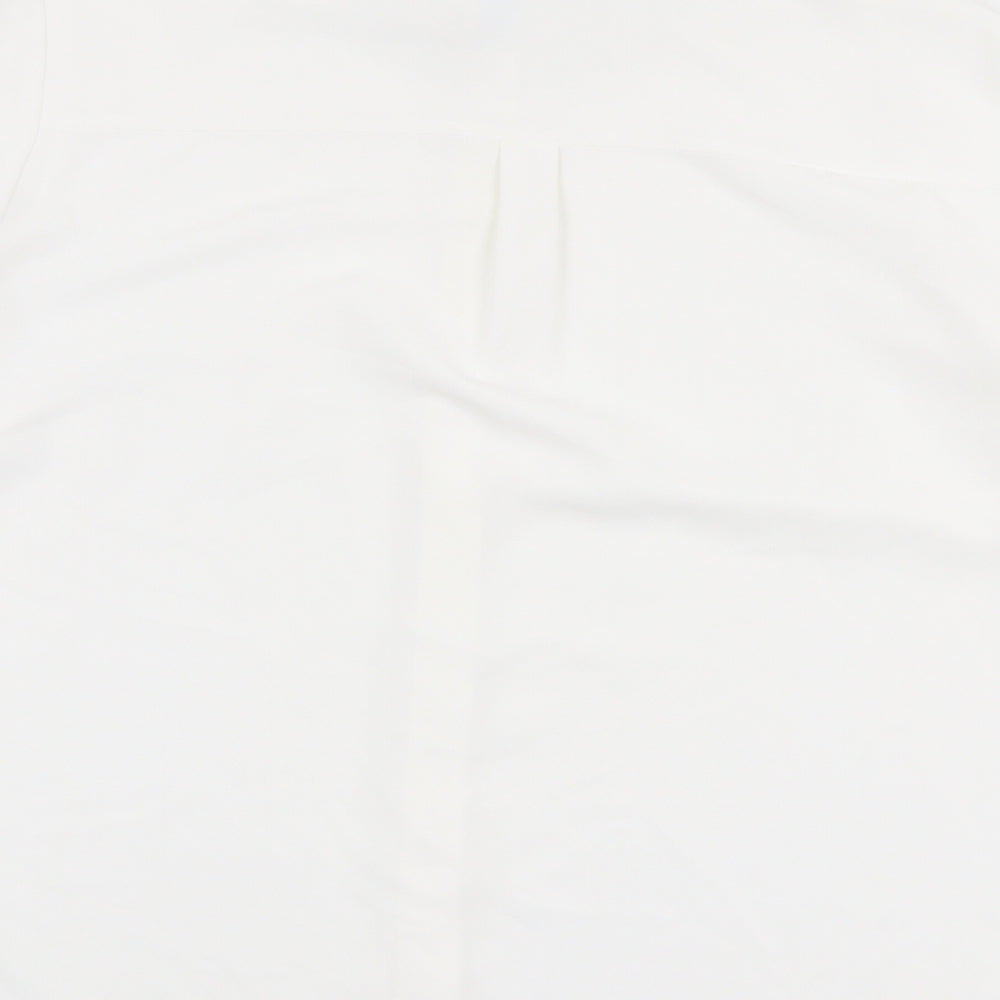 H&M Womens White  Polyester Basic Blouse Size 10 High Neck