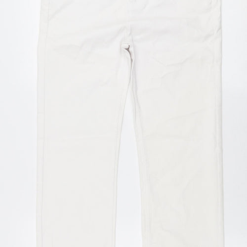 Marks and Spencer Womens White  Cotton Straight Jeans Size 12 L28 in Slim Zip