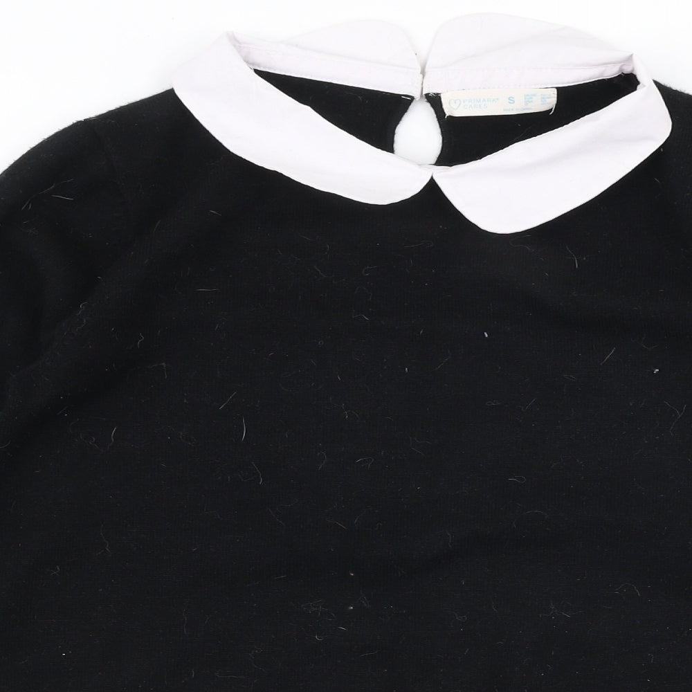 Primark Womens Black Collared  Polyester Pullover Jumper Size S