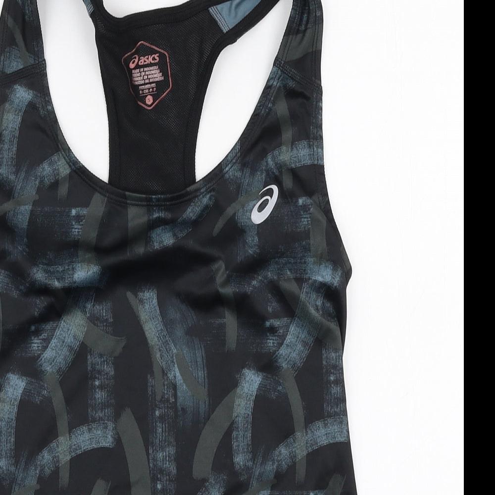 ASICS Womens Multicoloured Camouflage Polyester Basic Tank Size S Round Neck Pullover