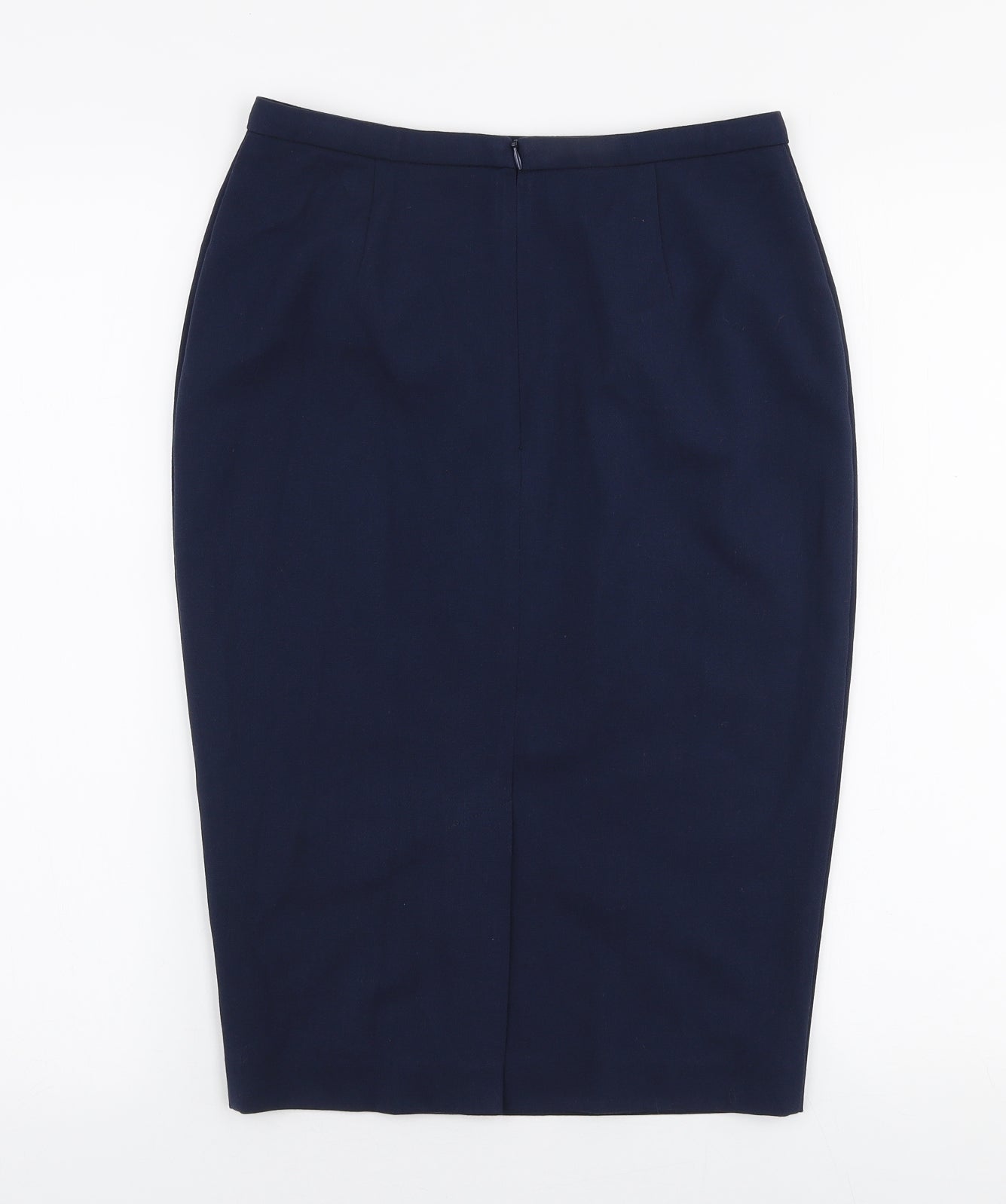 Marks and Spencer Womens Blue  Polyester Straight & Pencil Skirt Size 8   Zip