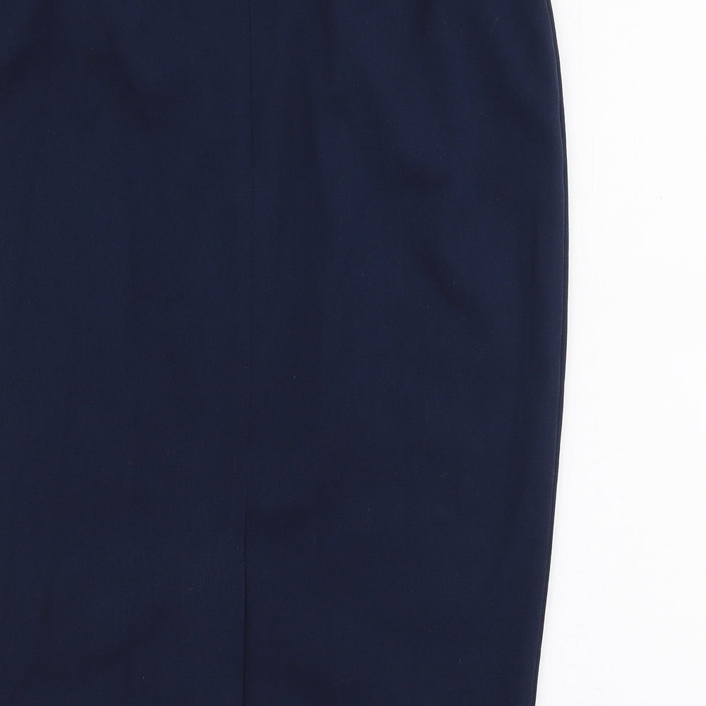 Marks and Spencer Womens Blue  Polyester Straight & Pencil Skirt Size 8   Zip