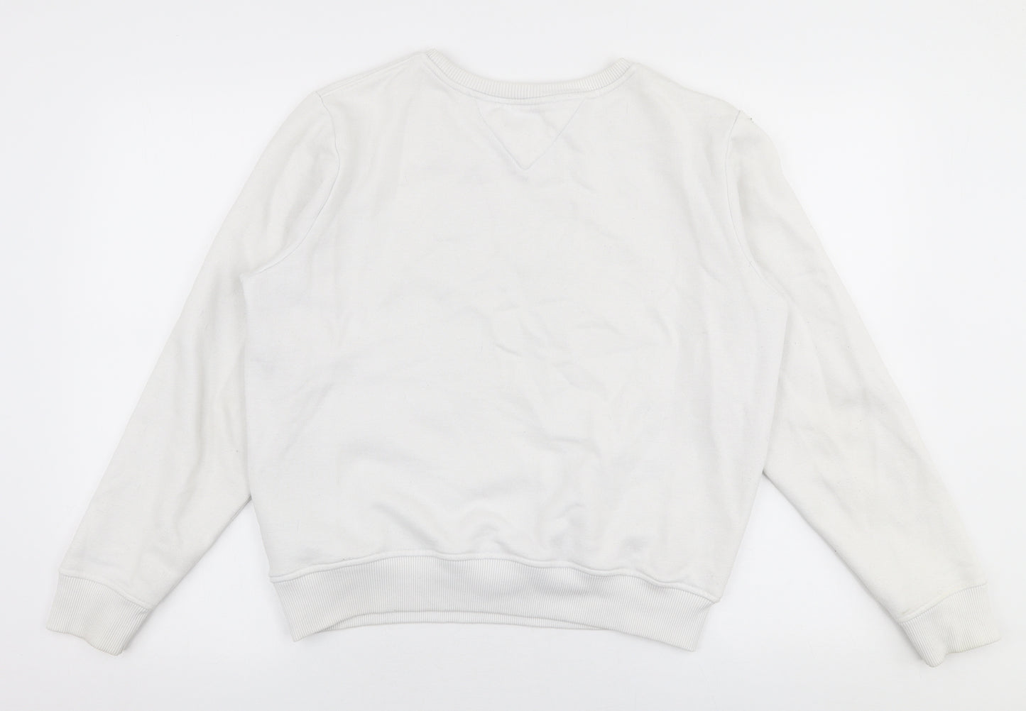Tommy Hilfiger Womens White  Cotton Pullover Sweatshirt Size M  Pullover