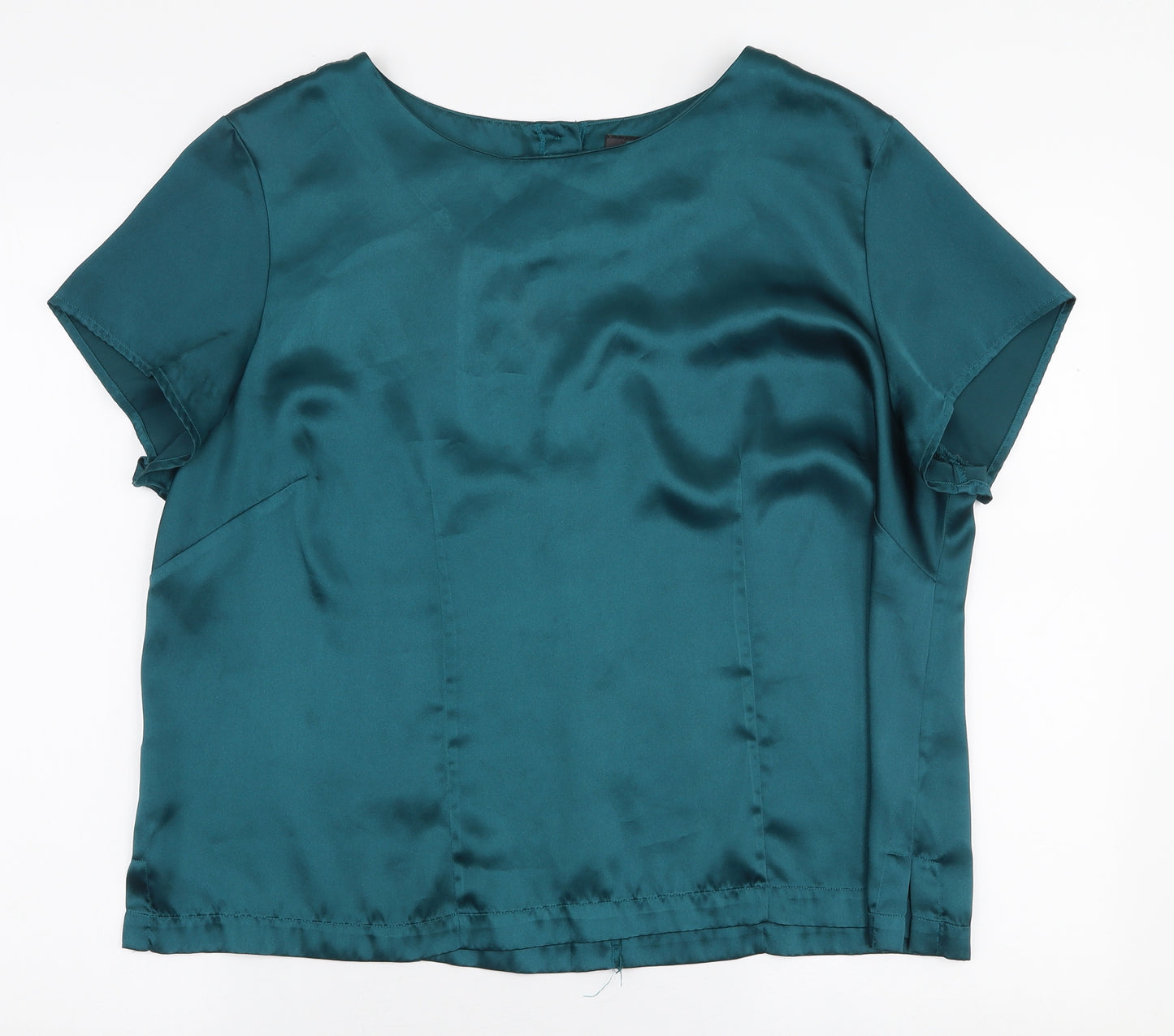 Lane Bryant Womens Green  Polyester Basic Blouse Size 18 Round Neck