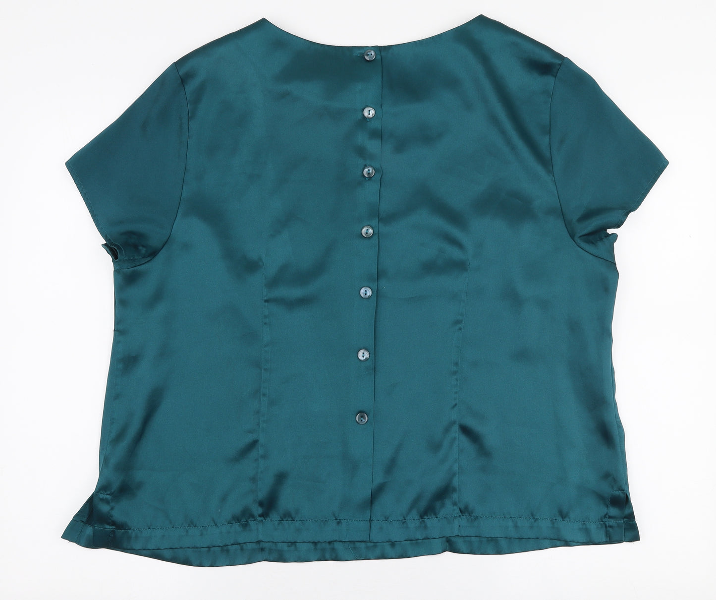 Lane Bryant Womens Green  Polyester Basic Blouse Size 18 Round Neck