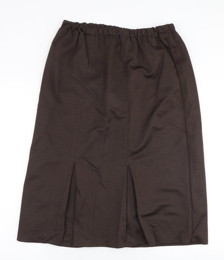 Club 60 Womens Brown  Polyester A-Line Skirt Size 32 in
