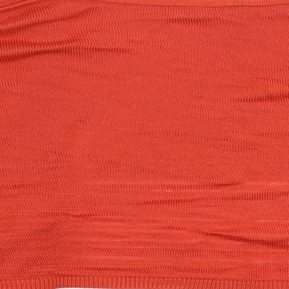 Per Una Womens Orange V-Neck  Polyester Cardigan Jumper Size 22