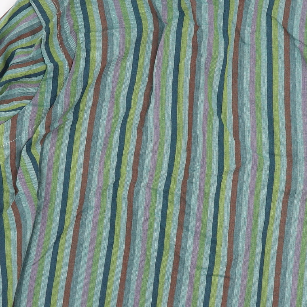 C&A Womens Multicoloured Striped Polyester Basic Button-Up Size 18 Collared