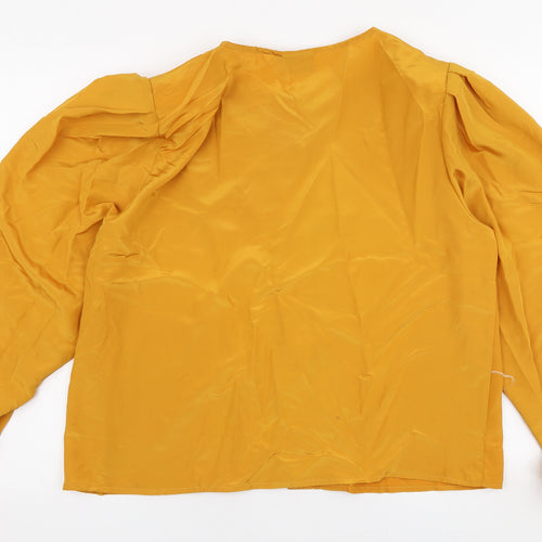 Lady Di  Womens Yellow  Polyester Basic Blouse Size 18 Round Neck